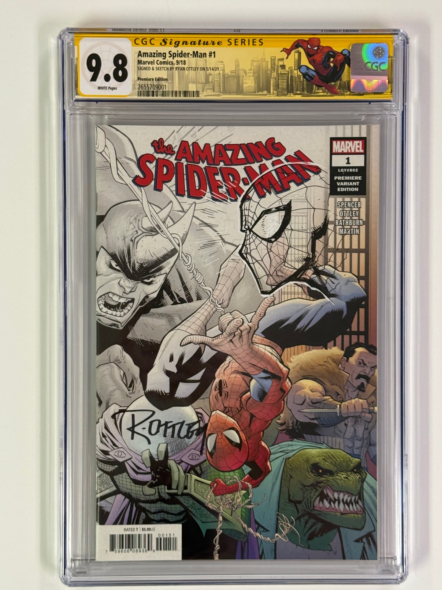 CGC SIGNATURE SERIES CUSTOM LABEL 9.8 - THE AMAZING SPIDER-MAN 1 PREMIERE EDITION