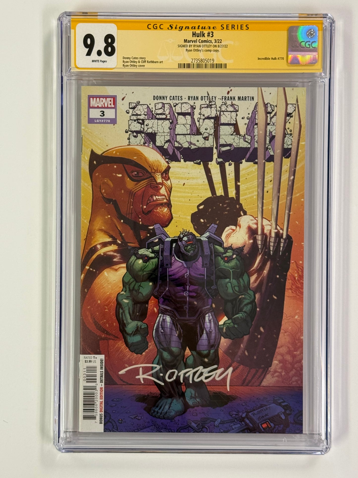 CGC 9.8 SIGNATURE SERIES HULK ISSUE 3