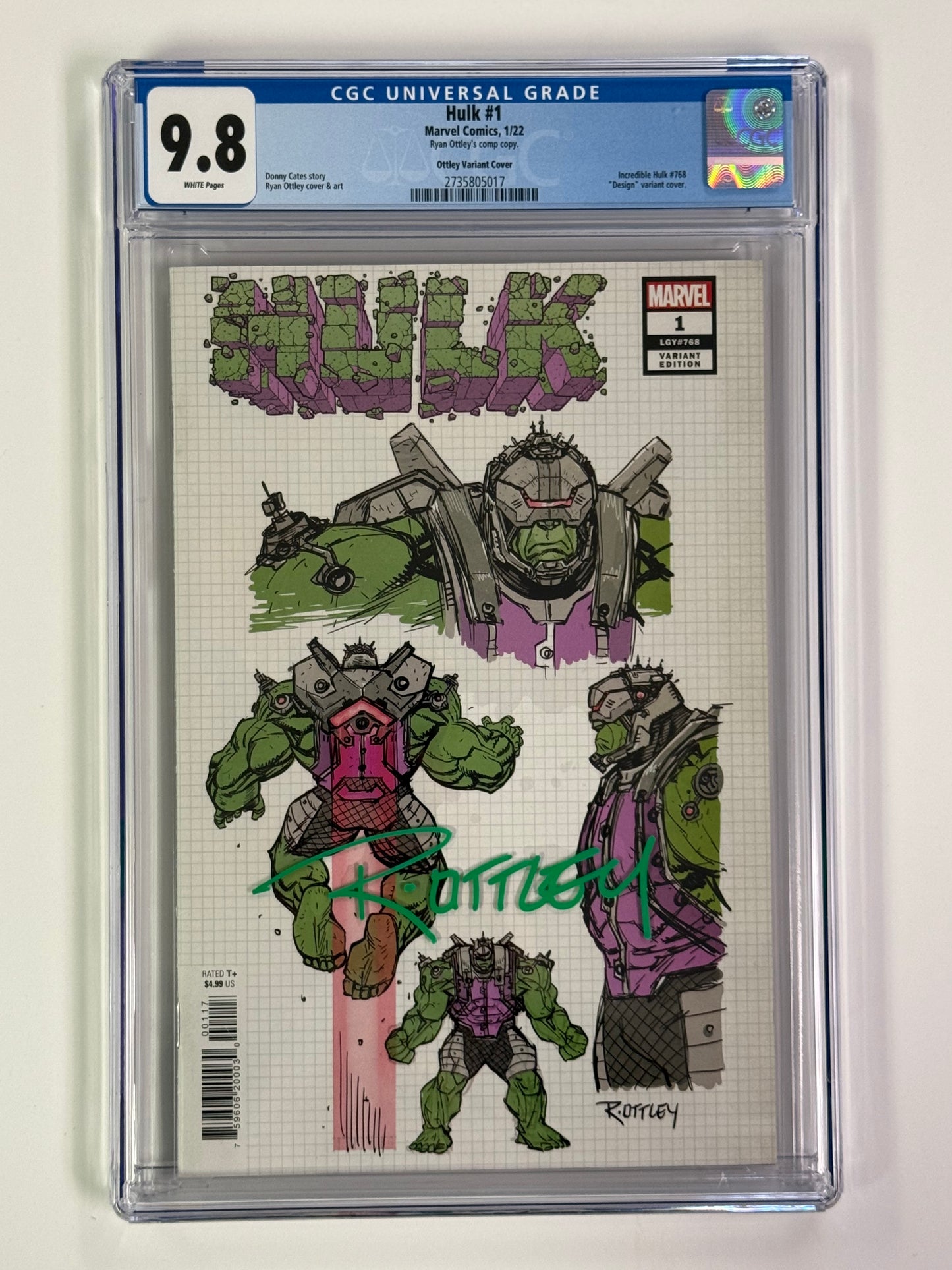 CGC 9.8 UNIVERSAL GRADE HULK ISSUE 1 DESIGN VARIANT